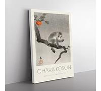 Big Box Art Monkey Upon an Orange Tree Ohara Koson Canvas Wall Art Print Ready to Hang Picture, 76 x 50 cm (30 x 20 Inch), Exhibition