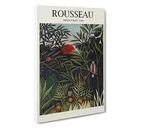 Big Box Art Monkeys and Parrot in The Virgin Forest Henri Rousseau Canvas Wall Art Framed Picture Print, 30 x 20 Inch (76 x 50 cm), Exhibition