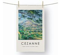 Big Box Art Mont Sainte Victoire Vol.9 by Paul Cezanne - 100% Cotton (72 x 44 cm) Kitchen Tea Towel, Dish Cloth for Drying, Cleaning and Washing - Absorbent and Quick Drying