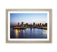 Big Box Art Montreal Canada Skyline (2) Framed Wall Art Picture Print Ready to Hang, Oak A2 (62 x 45 cm)