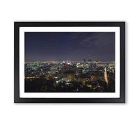 Big Box Art Montreal Canada Skyline (3) Framed Wall Art Picture Print Ready to Hang, Black A2 (62 x 45 cm)