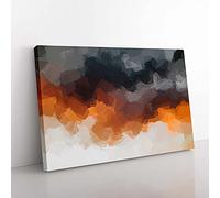 Big Box Art Mood of The Clouds in Abstract Canvas Wall Art Print Ready to Hang Picture, 76 x 50 cm (30 x 20 Inch), Beige, Grey, Black, Brown