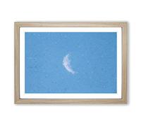 Big Box Art Moon in Morning Light in Abstract Framed Wall Art Picture Print Ready to Hang, Oak A2 (62 x 45 cm)