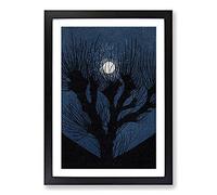 Big Box Art Moon Light by Julie De Graag Framed Wall Art Picture Print Ready to Hang, Black A2 (62 x 45 cm)