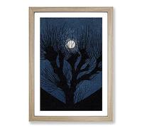 Big Box Art Moon Light by Julie De Graag Framed Wall Art Picture Print Ready to Hang, Oak A2 (62 x 45 cm)