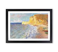 Big Box Art Morning in Etretat by Claude Monet Framed Wall Art Picture Print Ready to Hang, Black A2 (62 x 45 cm)