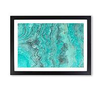 Big Box Art Motion in The Ocean in Abstract Framed Wall Art Picture Print Ready to Hang, Black A2 (62 x 45 cm)