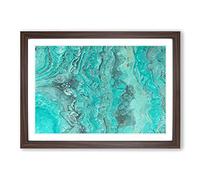 Big Box Art Motion in The Ocean in Abstract Framed Wall Art Picture Print Ready to Hang, Walnut A2 (62 x 45 cm)