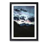 Big Box Art Mountain Below The Clouds Framed Wall Art Picture Print Ready to Hang, Black A2 (62 x 45 cm)