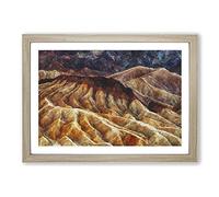 Big Box Art Mountain Erosion in Death Valley Vol.1 Painting Framed Wall Art Picture Print Ready to Hang, Oak A2 (62 x 45 cm)
