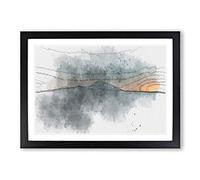 Big Box Art Mountain in Whistler Canada in Abstract Framed Wall Art Picture Print Ready to Hang, Black A2 (62 x 45 cm)