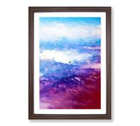 Big Box Art Mountain Range Adventure in Abstract Framed Wall Art Picture Print Ready to Hang, Walnut A2 (62 x 45 cm)