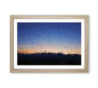 Big Box Art Mountain Under The Blue Sky in Abstract Framed Wall Art Picture Print Ready to Hang, Oak A2 (62 x 45 cm)