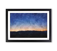 Big Box Art Mountain Under The Blue Sky Painting Framed Wall Art Picture Print Ready to Hang, Black A2 (62 x 45 cm)