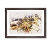 Big Box Art Mountain View in Scotland Watercolour Framed Wall Art Picture Print Ready to Hang, Walnut A2 (62 x 45 cm)