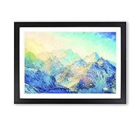 Big Box Art Mountain View Vol.1 Painting Framed Wall Art Picture Print Ready to Hang, Black A2 (62 x 45 cm)