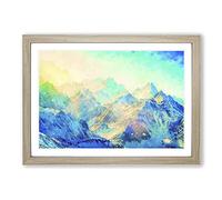 Big Box Art Mountain View Vol.1 Painting Framed Wall Art Picture Print Ready to Hang, Oak A2 (62 x 45 cm)