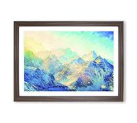 Big Box Art Mountain View Vol.1 Painting Framed Wall Art Picture Print Ready to Hang, Walnut A2 (62 x 45 cm)