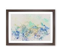 Big Box Art Mountain View Vol.1 Watercolour Framed Wall Art Picture Print Ready to Hang, Walnut A2 (62 x 45 cm)