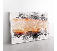 Big Box Art Mountains Beneath The Clouds Watercolour Canvas Wall Art Print Ready to Hang Picture, 76 x 50 cm (30 x 20 Inch), Black, Brown