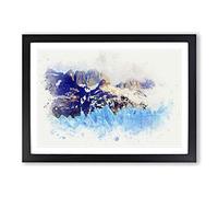 Big Box Art Mountains & Glaciers in Chile in Abstract Framed Wall Art Picture Print Ready to Hang, Black A2 (62 x 45 cm)