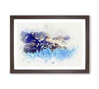 Big Box Art Mountains & Glaciers in Chile in Abstract Framed Wall Art Picture Print Ready to Hang, Walnut A2 (62 x 45 cm)
