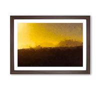 Big Box Art Mountains in Fuerteventura Spain in Abstract Framed Wall Art Picture Print Ready to Hang, Walnut A2 (62 x 45 cm)