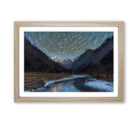 Big Box Art Mountains in Sichuan China in Abstract Framed Wall Art Picture Print Ready to Hang, Oak A2 (62 x 45 cm)