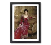 Big Box Art Mrs. Hugh Hammersley by John Singer Sargent Framed Wall Art Picture Print Ready to Hang, Black A2 (62 x 45 cm)