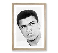 Big Box Art Muhammad Ali Framed Wall Art Picture Print Ready to Hang, Oak A2 (62 x 45 cm)