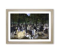 Big Box Art Music in The Tuileries Gardens by Edouard Manet Framed Wall Art Picture Print Ready to Hang, Oak A2 (62 x 45 cm)