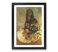 Big Box Art Mystery by Odilon Redon Framed Wall Art Picture Print Ready to Hang, Black A2 (62 x 45 cm)