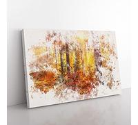 Big Box Art Mystery Forest Watercolour Canvas Wall Art Print Ready to Hang Picture, 76 x 50 cm (30 x 20 Inch), Grey, Brown