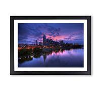 Big Box Art Nashville Tennessee Skyline USA Framed Wall Art Picture Print Ready to Hang, Black A2 (62 x 45 cm)