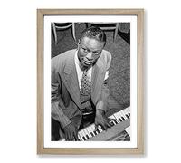 Big Box Art NAT King Cole Framed Wall Art Picture Print Ready to Hang, Oak A2 (62 x 45 cm)