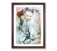 Big Box Art NAT King Cole in Abstract Framed Wall Art Picture Print Ready to Hang, Walnut A2 (62 x 45 cm)