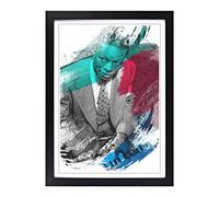 Big Box Art NAT King Cole V2 Framed Wall Art Picture Print Ready to Hang, Black A2 (62 x 45 cm)