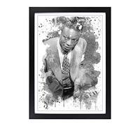 Big Box Art NAT King Cole V3 Framed Wall Art Picture Print Ready to Hang, Black A2 (62 x 45 cm)