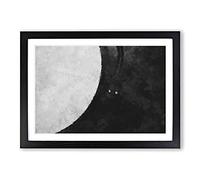 Big Box Art Needle On Vinyl in Black and White Painting Framed Wall Art Picture Print Ready to Hang, A2 (62 x 45 cm)