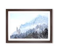 Big Box Art Neuschwanstein Castle in Germany in Abstract Framed Wall Art Picture Print Ready to Hang, Walnut A2 (62 x 45 cm)
