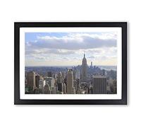 Big Box Art New York City Skyline USA (12) Framed Wall Art Picture Print Ready to Hang, Black A2 (62 x 45 cm)