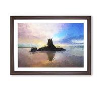 Big Box Art Newport Beach Reflection in in Abstract Framed Wall Art Picture Print Ready to Hang, Walnut A2 (62 x 45 cm)