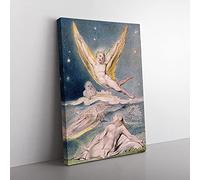 Big Box Art Night Startled by The Lark by William Blake Canvas Wall Art Print Ready to Hang Picture, 76 x 50 cm (30 x 20 Inch), Grey, Pink, Grey