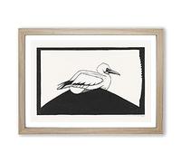 Big Box Art Northern Gannet by Samuel De Mesquita Framed Wall Art Picture Print Ready to Hang, Oak A2 (62 x 45 cm)