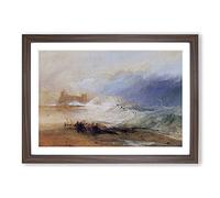 Big Box Art Northumberland with A Steamboat by Joseph Mallord William Turner Framed Wall Art Picture Print Ready to Hang, Walnut A2 (62 x 45 cm)