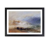 Big Box Art Northumberland with A Steamboat by Joseph Mallord William Turner Framed Wall Art Picture Print Ready to Hang, Black A2 (62 x 45 cm)