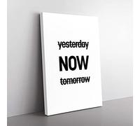 Big Box Art Now Typography Canvas Wall Art Print Ready to Hang Picture, 76 x 50 cm (30 x 20 Inch), White, Black