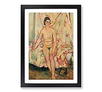 Big Box Art Nude Sitting On The Bed by Suzanne Valadon Framed Wall Art Picture Print Ready to Hang, Black A2 (62 x 45 cm)