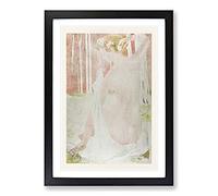 Big Box Art Nymph Crowned with Daisies by Maurice Denis Framed Wall Art Picture Print Ready to Hang, Black A2 (62 x 45 cm)