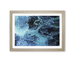 Big Box Art Obsession in Abstract Framed Wall Art Picture Print Ready to Hang, Oak A2 (62 x 45 cm)